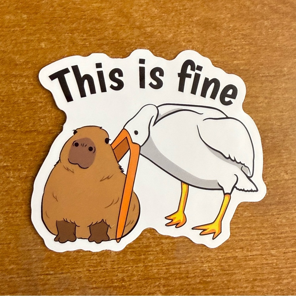 Cute Animal Sticker - Brown and‎ White